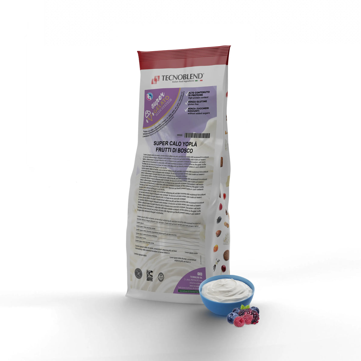 1,5 kg Preparato per Gelato allo Yogurt e frutti di bosco, ad alto Contenuto Proteico e Senza Zuccheri Aggiunti - SUPER CALO YOPLA