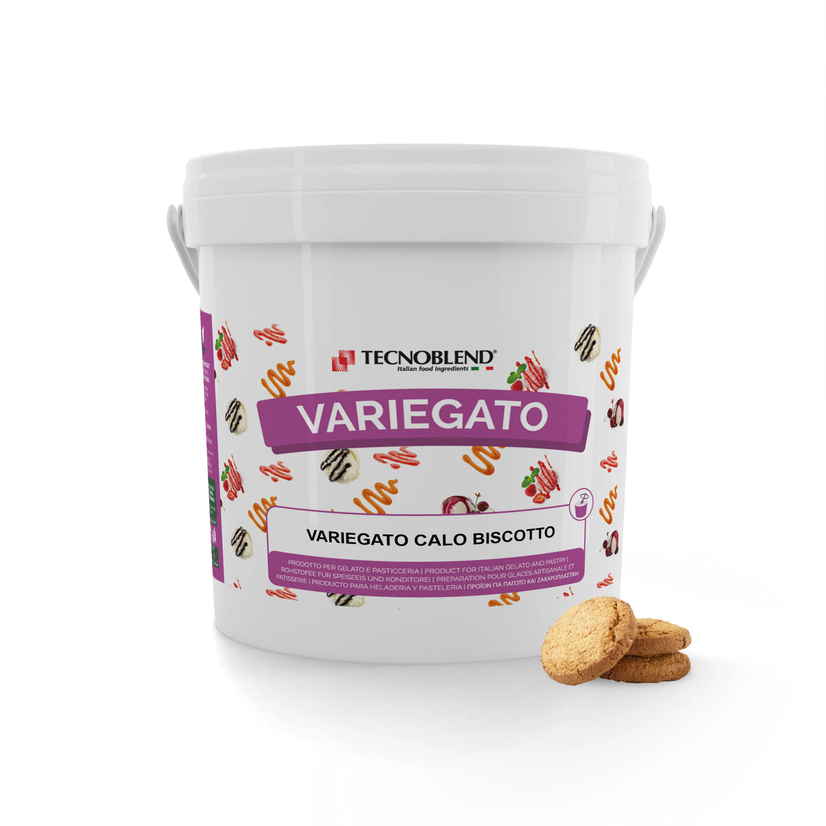 Variegato al Cacao e Nocciola per Gelati e Desserts senza zuccheri aggiunti, VARIEGATO CALO BISCOTTO