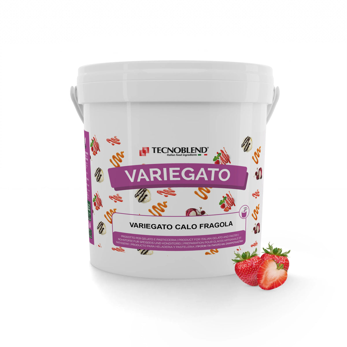Variegato alla Fragola per Gelati e Dessert senza zuccheri aggiunti, Variegato Calo Fragola