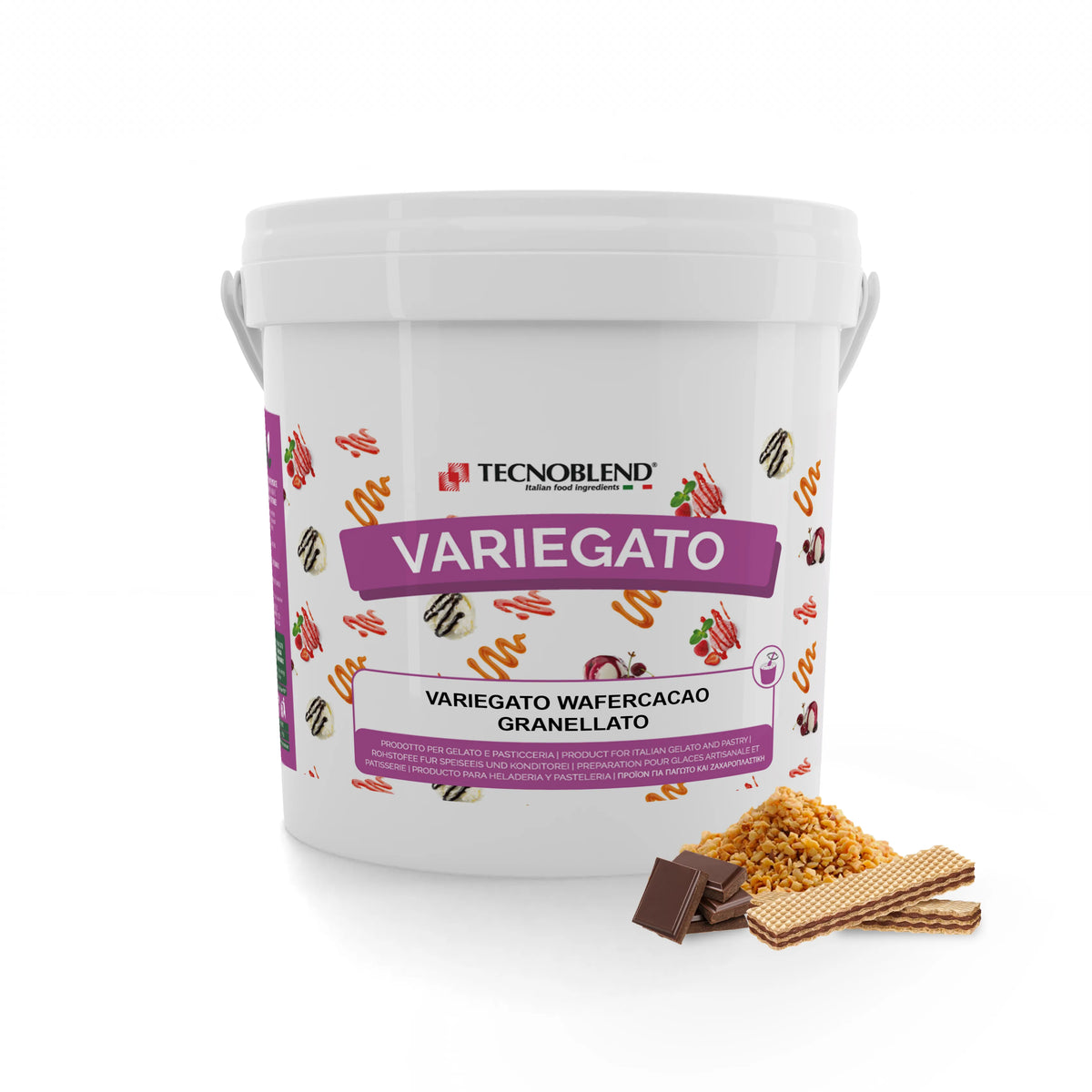 Variegato al Cacao e Nocciola per Gelati e Desserts, VARIEGATO WAFERCACAO GRANELLATO