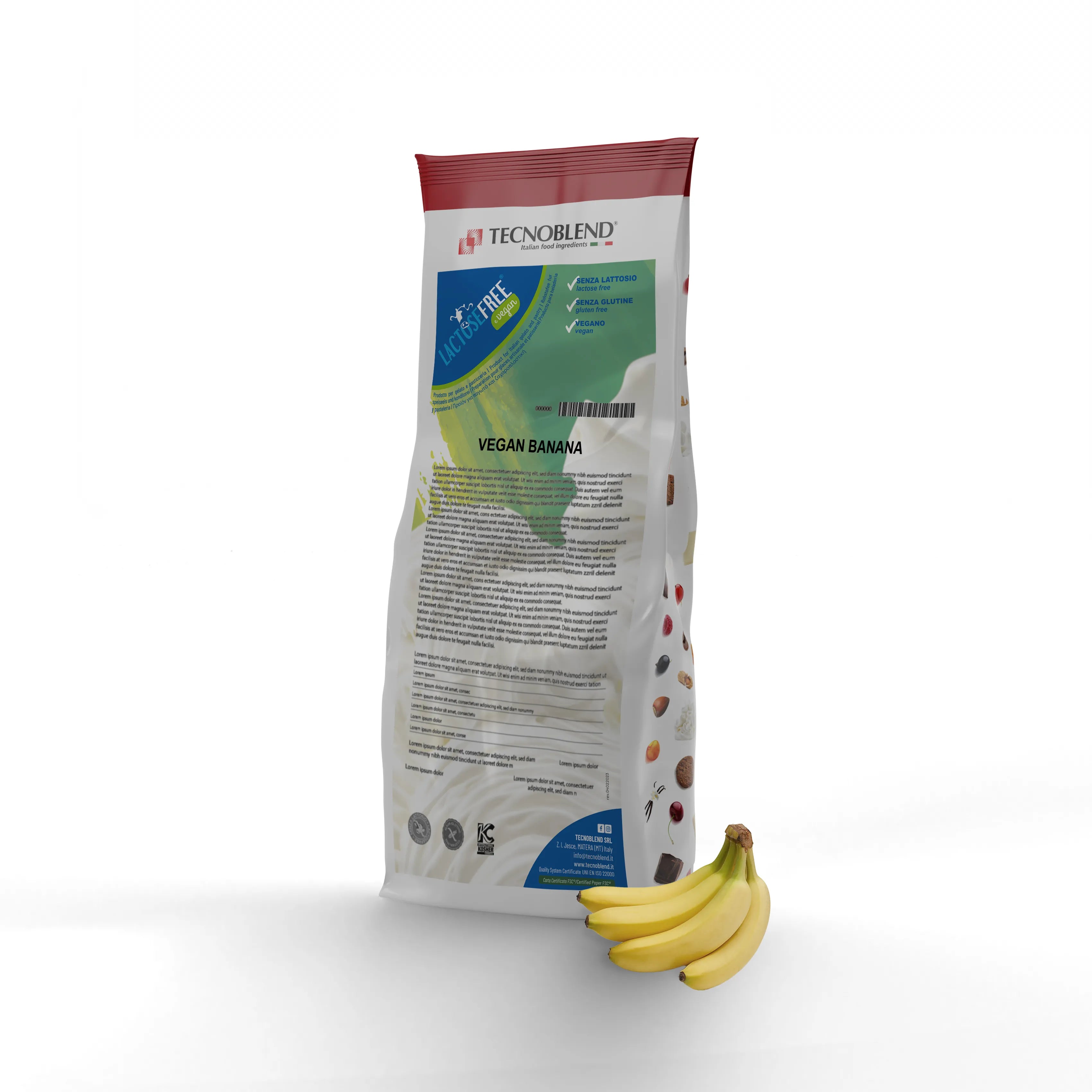 1,5 kg Preparato per gelato alla Banana senza Lattosio, per Vegani