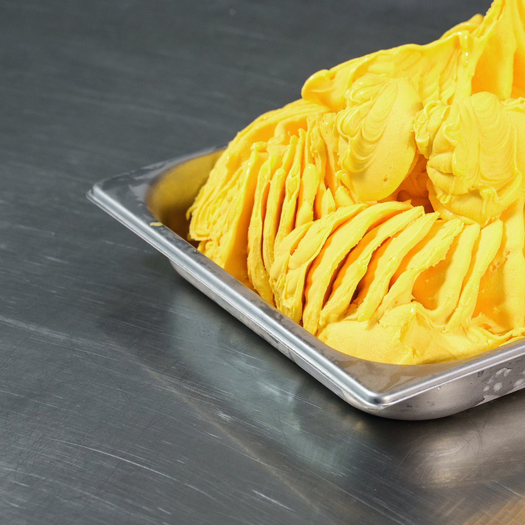 1,25 kg Preparato per Gelato al Mango Alphonso con pezzi, senza lattosio per vegani