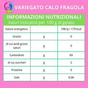 Variegato alla Fragola per Gelati e Dessert senza zuccheri aggiunti, Variegato Calo Fragola