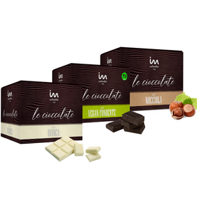Kit 3 gusti - Preparato per cioccolata calda: FONDENTE VEGAN - BIANCA - NOCCIOLA